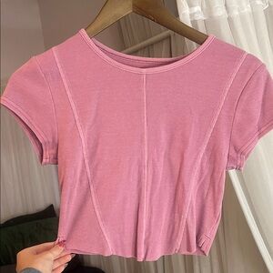 Arizona Jean Company Pink Ribbed Crop Top